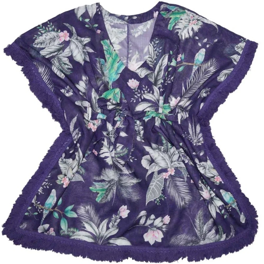 Agua Bendita Girls Iris Tunic Wisteria Swim Cover Up